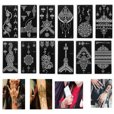 Fashion Makeup Beauty Henna Template Sticker DIY Body Art Tattoo Stencils Temporary Hand Decal