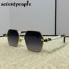 Vintage Small Hexagon Sunglasses Women Men  Luxury Brand Classic Metal Frame Polygon Eyewear UV400 Protection Outdoor Shades