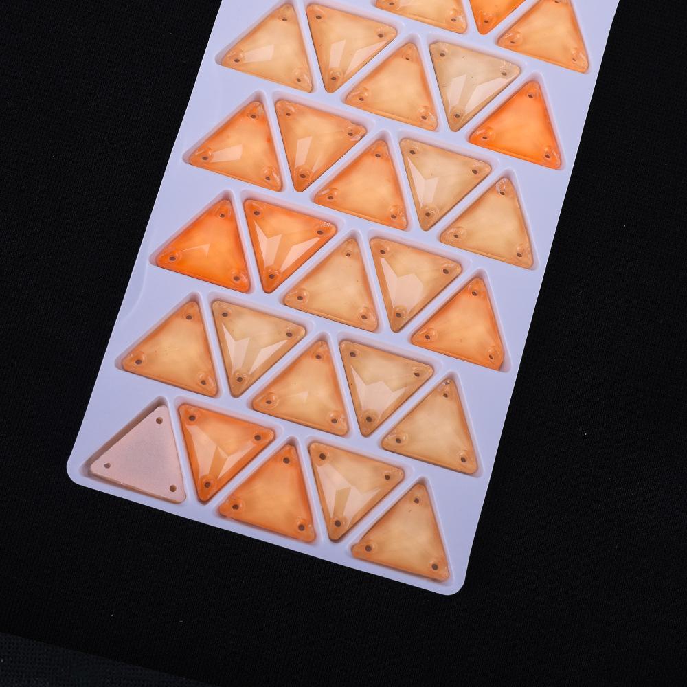 Neon Fluorescent Triangle Hand-Sewn Drill, Glass Rhinestone Flat Buckle Diy Accessories Clothing Wedding Materials Accessories