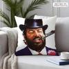 Tterence Hill Bud Spencer Cushion Cover Square Short Plush Pillow Case Living Room Sofa Home Decor Funda X