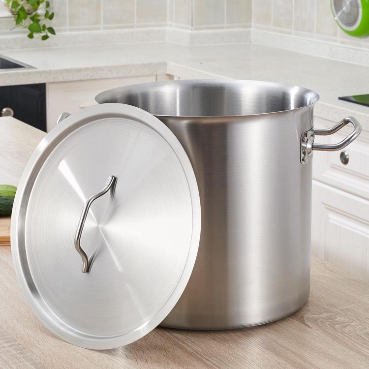 Premium Thickened Stainless Steel Stockpot with Compound Bottom, Sandblasted Finish for Commercial Use