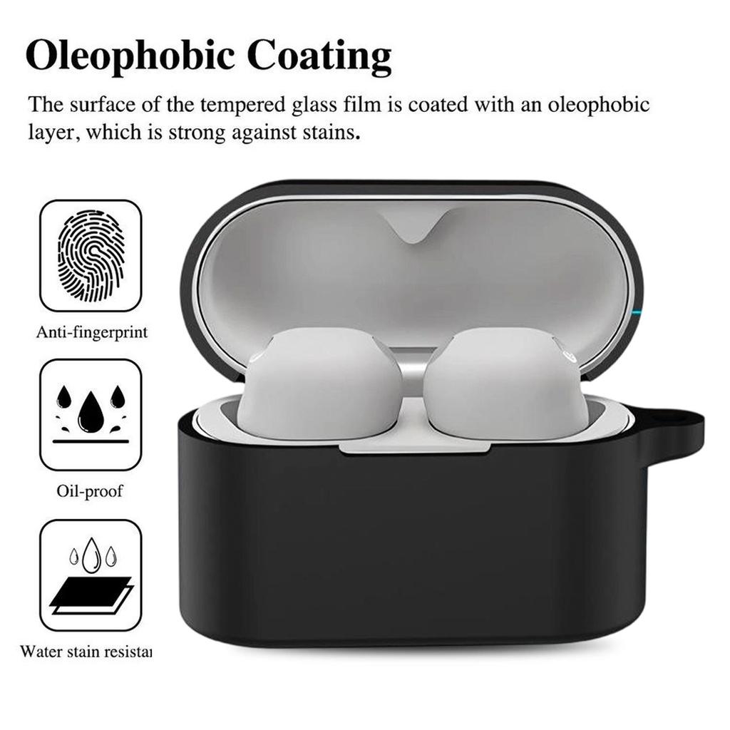Soft Silicone Protective Cover with Keychain for Sony WF-1000XM6 Washable Sweat Resistant Anti-scratch Earphone Cases Sleeve