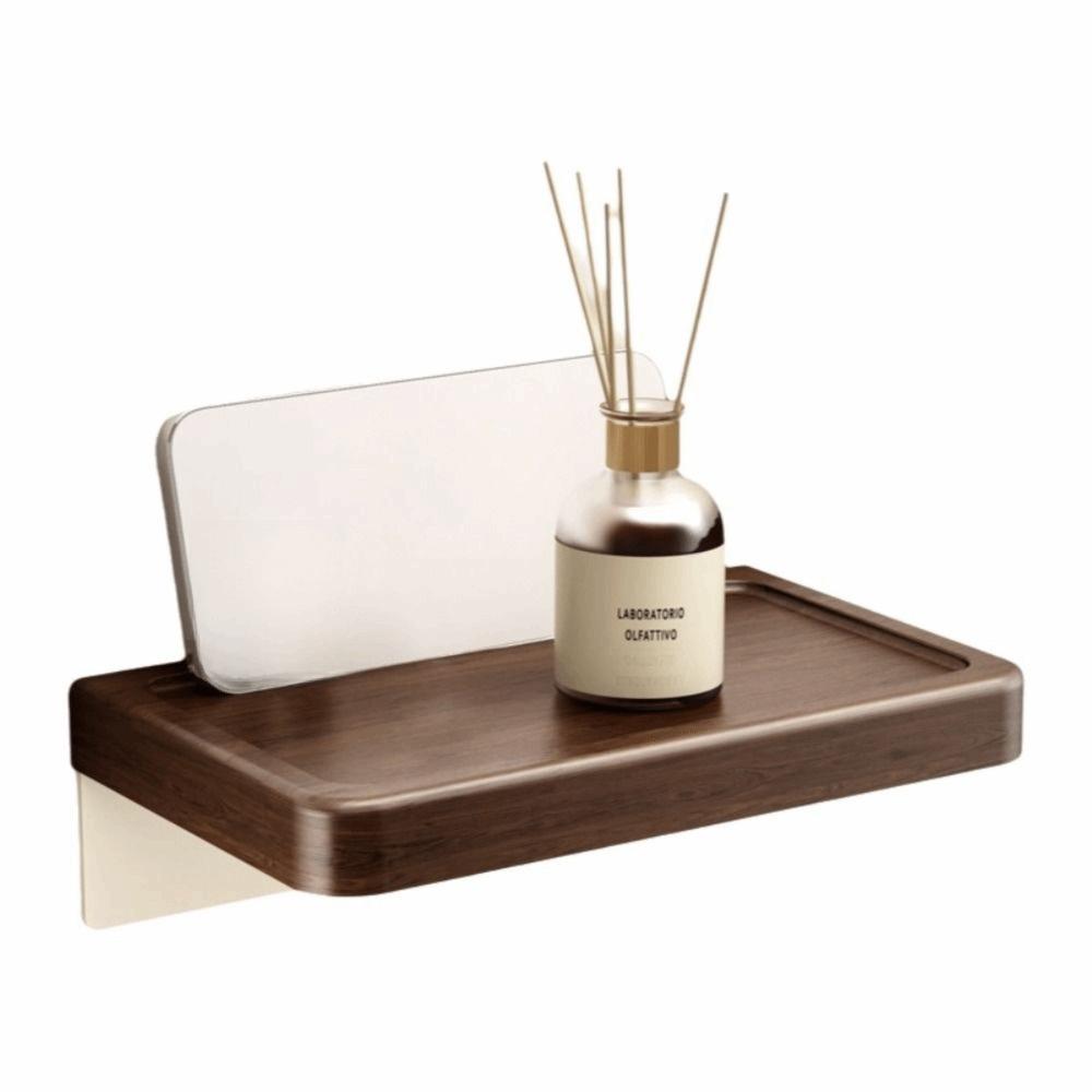 Wood Material Toilet Paper Roll Dispenser with Storage Tray Bathroom Tissue Roll Rack  Home