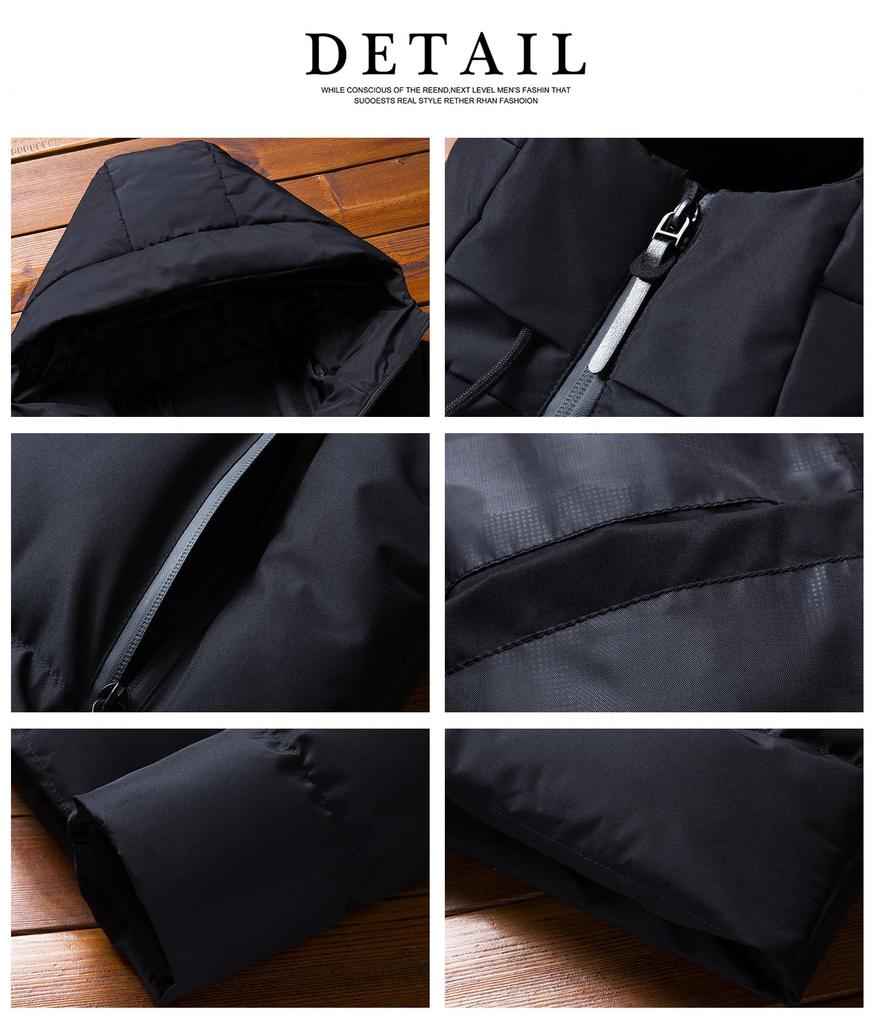 InnoBase Down Padded Short Casual Winter Size Men's Jacket, Coat, Jacket, Jumper, Hooded, Length, Water-Repellent, Lightweight, Cold-Weight,