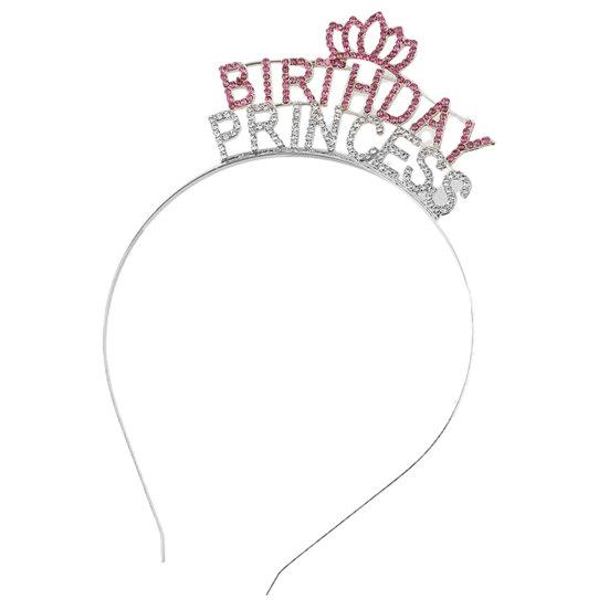 

Тиара-ободок Очаровательная Растягивающаяся по размеру Стразы Девочка на День Рождения Королева Принцесса Ободок для Дня Рождения 2 серебряный