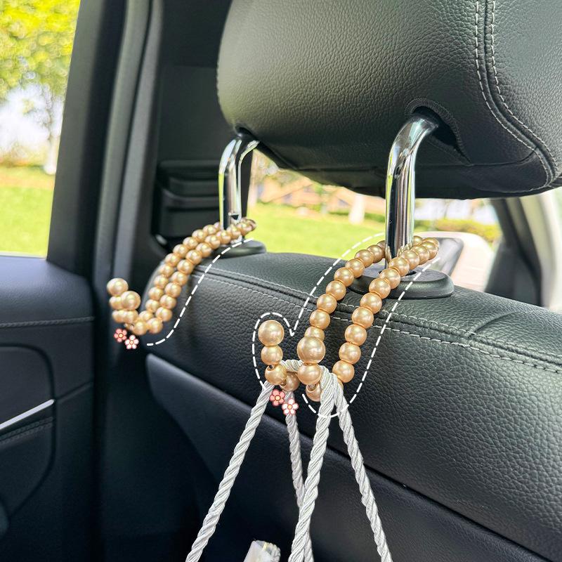 2pcs Car Rear Seat Hook Hanger Hanging Half Open Design Stainless Steel Headrest Bag Hangers Durable Auto Backseat Storage Hooks