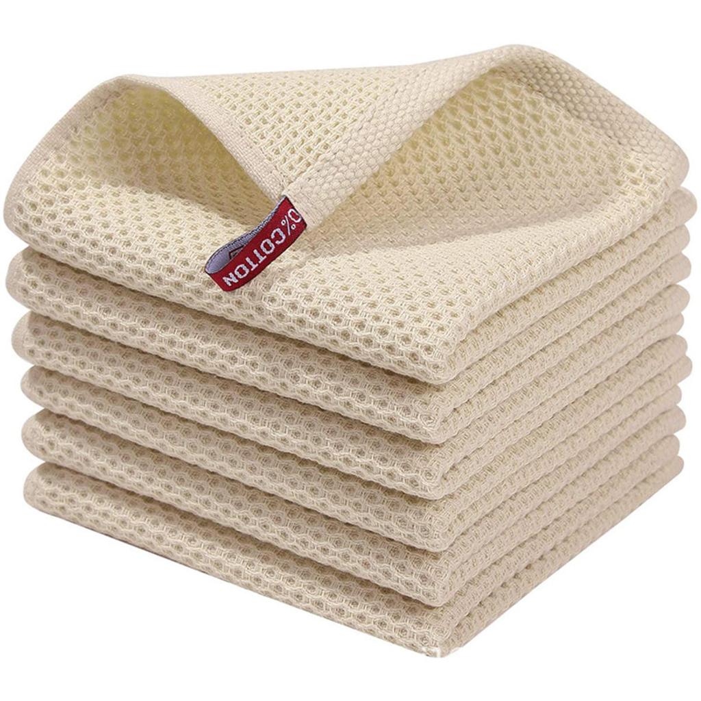 Cotton Towel Soft Absorbent Dishcloth Kitchen Dish Rags Honeycomb Breathable Face Wash Towel Household Cleaning Cloth Wash Cloth