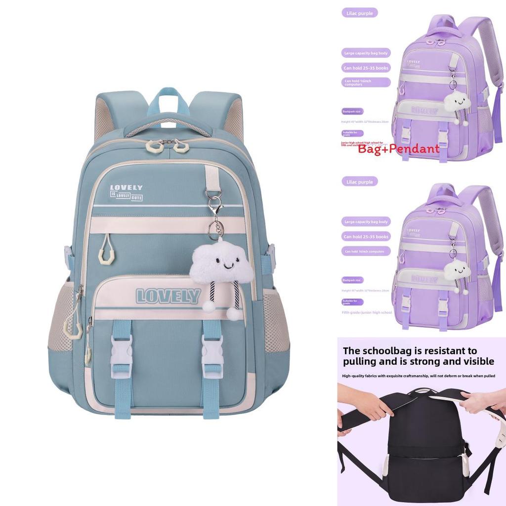 Girls School Backpack With Breathable Waterproof Polyester For Middle School Students