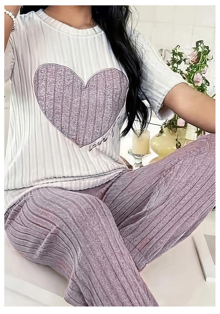 Four Seasons Style Love Europe and America Soft Skin-friendly Comfortable Loungewear Long and short two-piece nightdress
