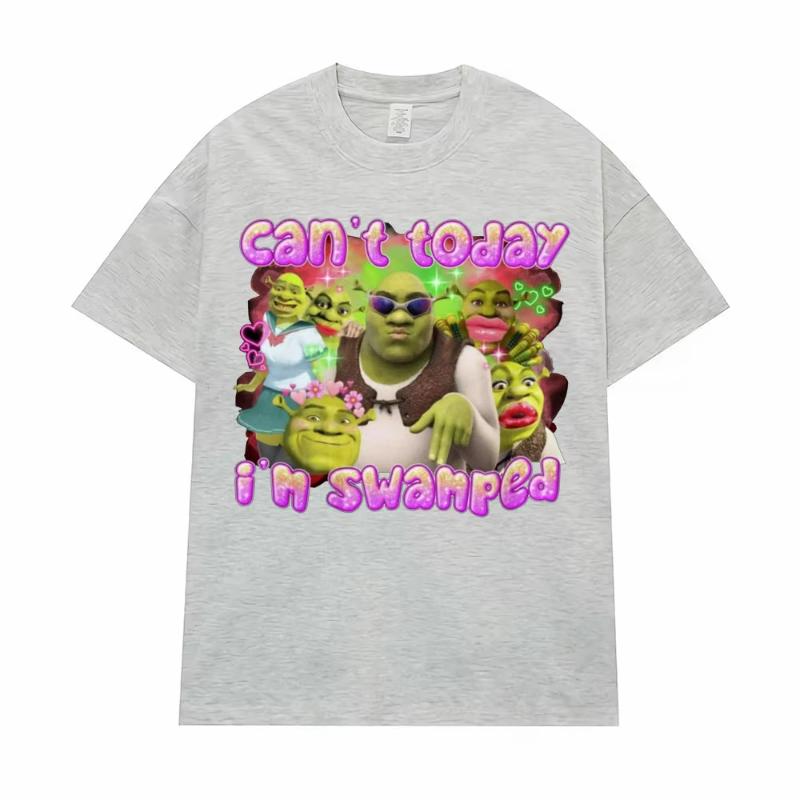

Cant Today Im Swamped Funny Shrek Meme T Shirt Women Clothing Trend Hip Hop Fashion Harajuku Kawaii Tshirt Y2K Clothing S