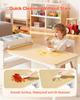 Kids Art Table and Chair Set, Toddler Craft Table with 3 Tiers Storage Cabinet, Wooden Kids Activity Play Desk with 2 Chairs, Art Craft Play Desk for
