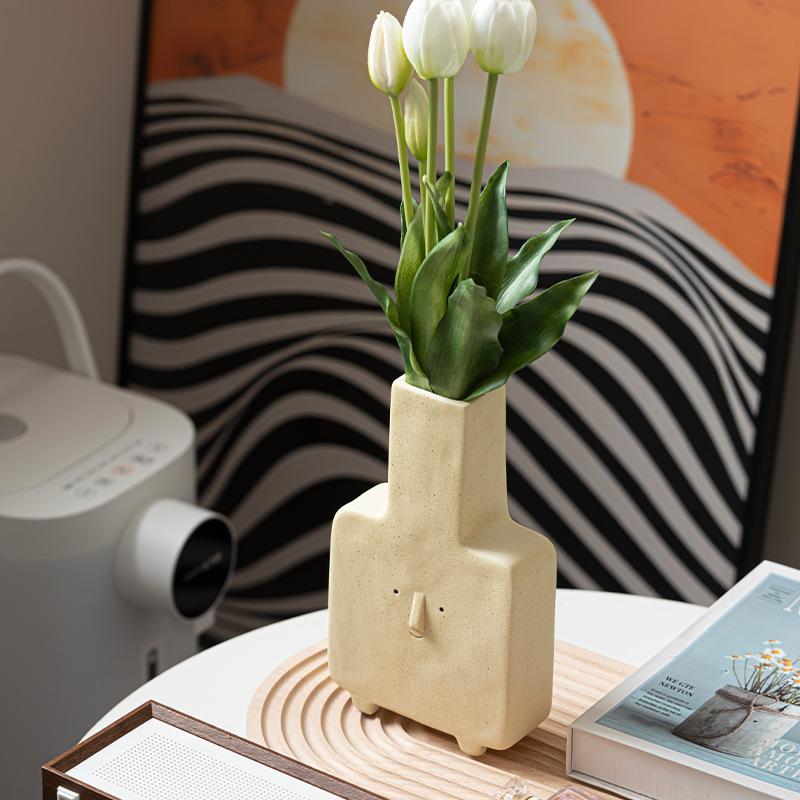 Creative Face Vase Ceramic Hydroponic Vase Flower Arrangement Home Decor Desktop Ornaments Garden Decoration