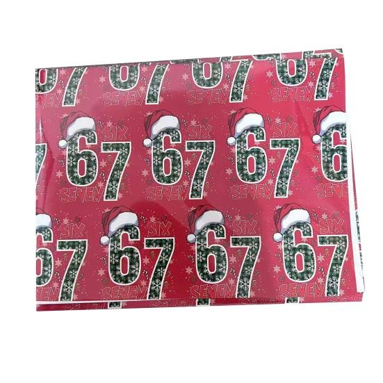 1 Roll Christmas 67 Santa Wrapping Paper Six Seven Meme Gift Box Packaging Paper Tear-Resistant Present Wrap Packing Paper Sheet