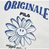 FILA Logo Smiley Face Flower Embroidery Casual Round Neck Short Sleeve T-Shirt Women T-Shirt Cloud-White F11W429106F-ET