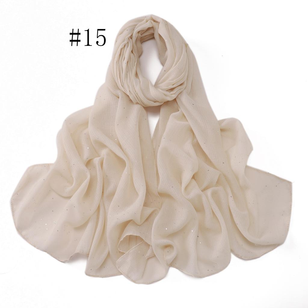 New Shiny Rayon Hijab Scarf For Woman Muslim Hijabs Shawls Cotton Linen Headband Fashion Long Wraps Female Islam Turban Scarves