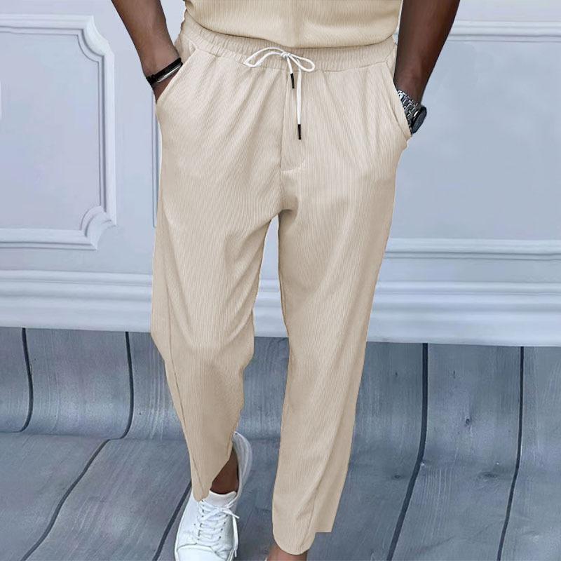 New Men's Spring and Summer Loose Straight Leg Casual Pants