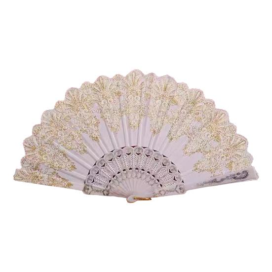 Retro Style Fan Wing Chun Dance Fan 45cm Unfolding Width Fan with Weighted Tassels Stable Rotation Stage Performance Fan