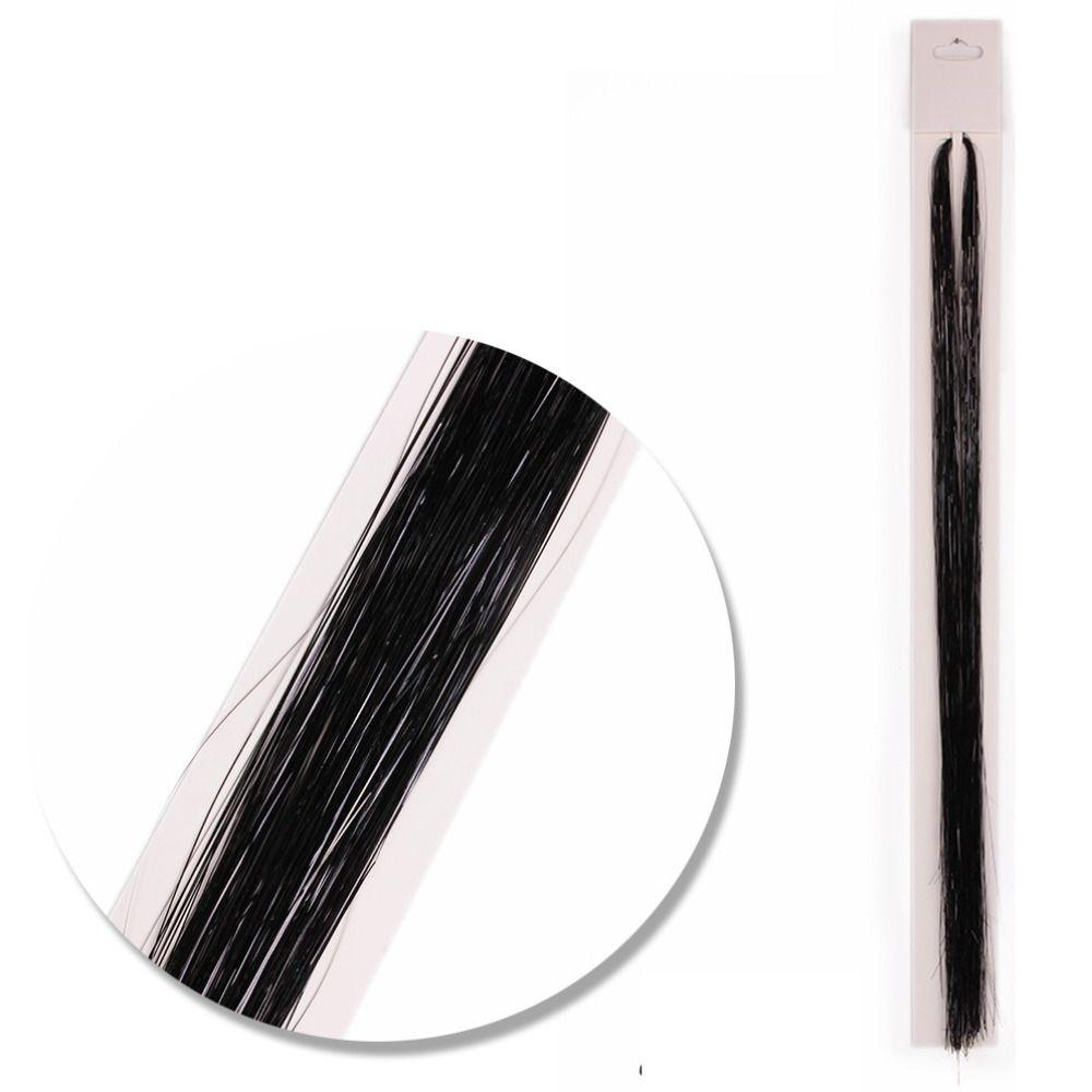 Straight Sparkly Ponytail Braiding Headdress Sparkle Shiny Hair Tinsel Rainbow Silk Hair Extensions