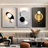 3 pezzi di tele decorative luminose a LED, design minimalista moderno, design creativo ad anello planetario, soggiorno, camera da letto, ingresso