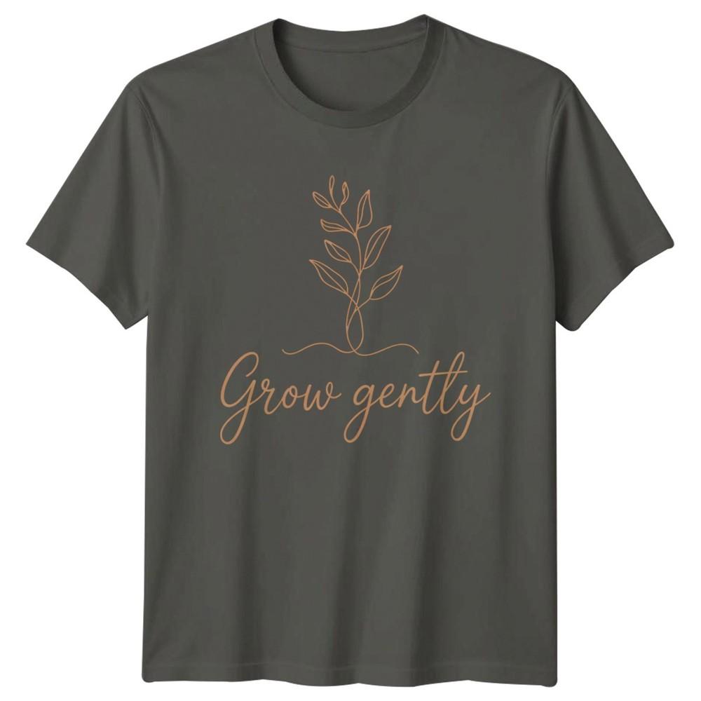 Grow Gently Unisexs TShirt Indoor Plants Gardening Birthday Gift For Her S