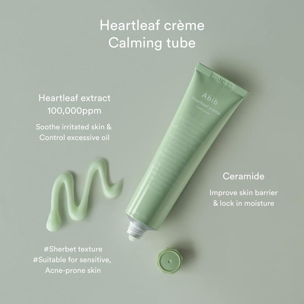 Abib Houttuynia Cream Calming Tube 75ml Abib Korean cosmetics Moisturizing Sensitive skin Acne
