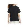 Nike Sportswear Essentials Series T-Shirt Soft Embroidered Logo Crew Neck Short Sleeve Kids Tops Black FZ5539-010