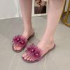 Transparent Shoes for Women With Heel Woman Slippers Cheap Liquidation Slides 2025 Luxury Sandals Waterproof Small Size H Sandal