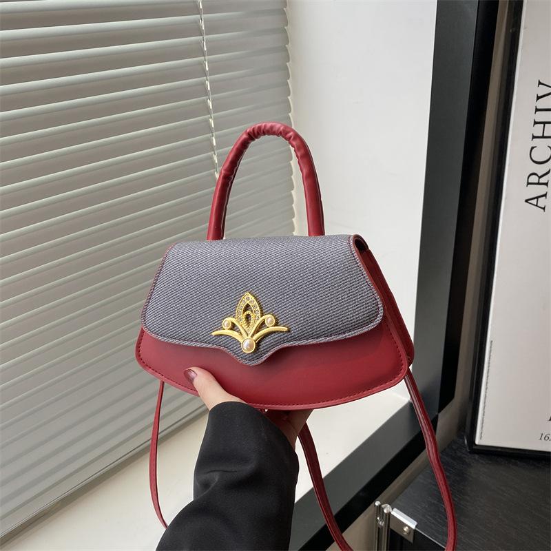 2025 summer new fashion light luxury trend versatile handbag foreign style solid color commuting shoulder messenger bag women's bag