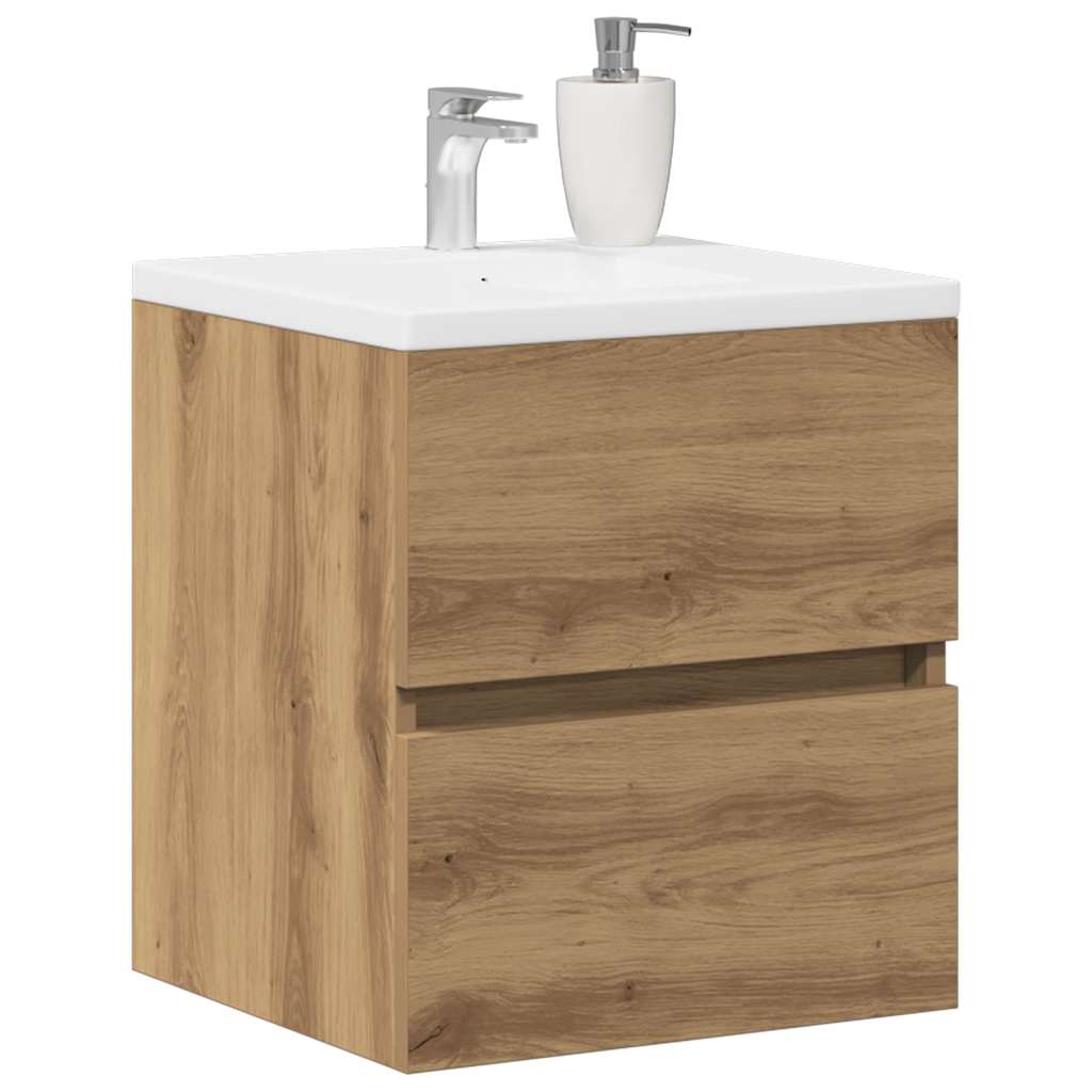 Artisan Oak Washbasin Cabinet 41 X 38.5 X 45 Cm Particleboard