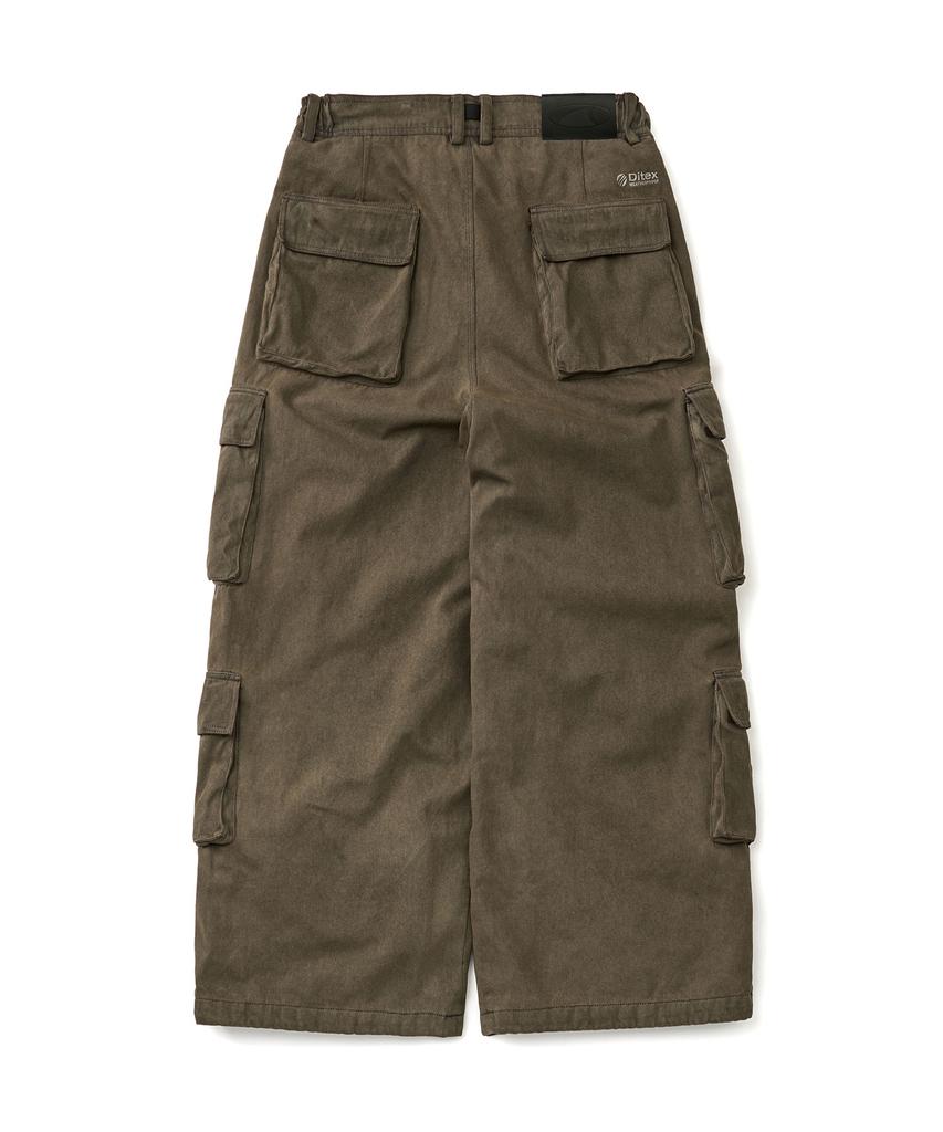 DIMITO Denim Multi Cargo Pants (Wide Fit Lv.2) Dw Brown