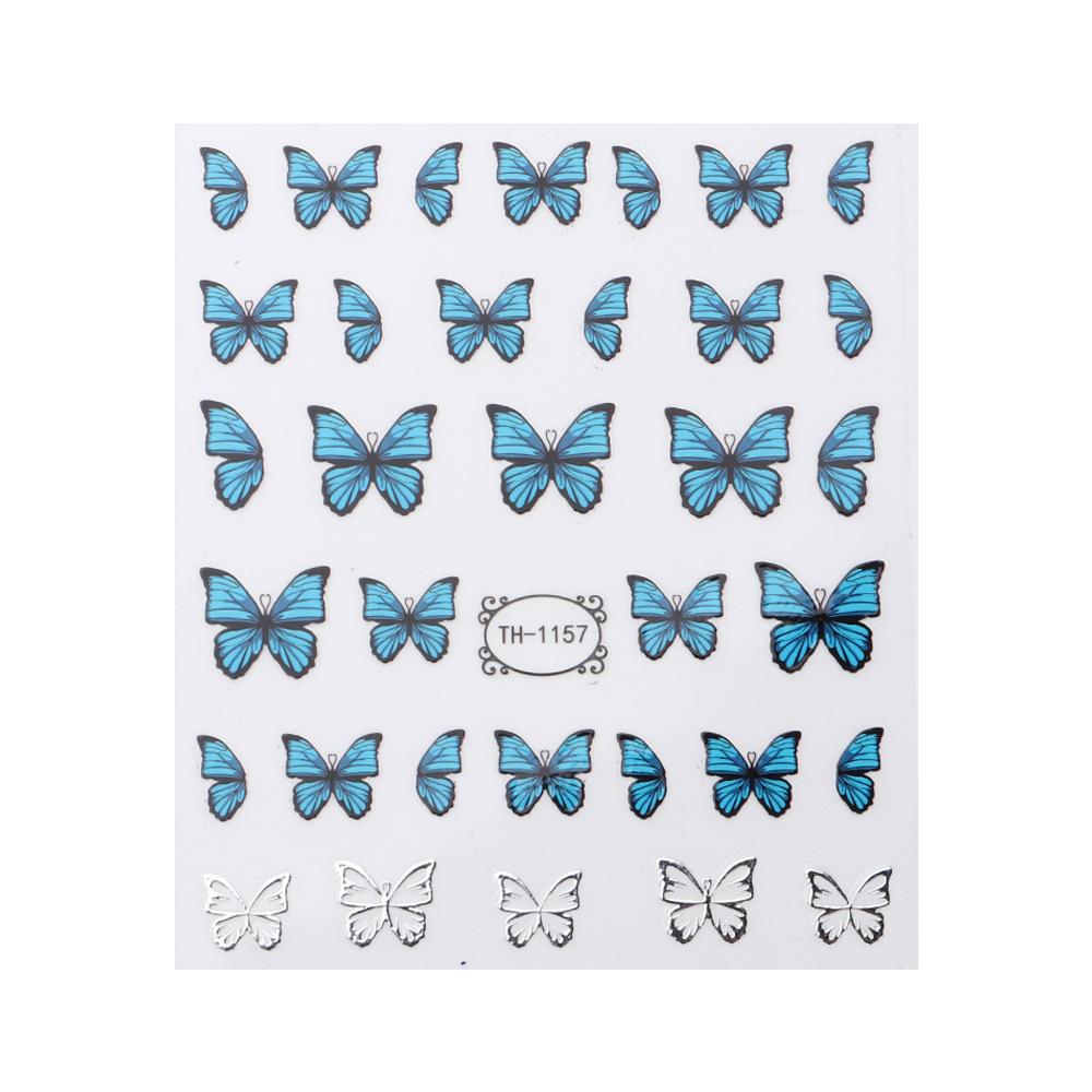 Nail Art Stickers Ins Spring Blue Variety Butterfly Fresh Thin Tough Adhesive Nail Stickers