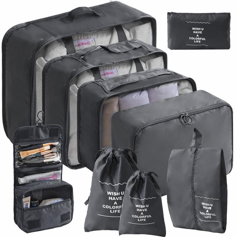 Cross-Border Travel Storage Bag Set: 8-Piece and 9-Piece Clothing Organizer