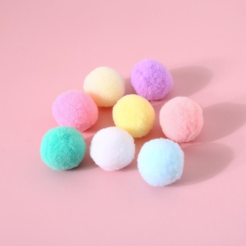 20x Small Pompoms for Cats to for Play Colorful DIY Craft and Art Supplies 3cm Soft Pom Pom Balls for Cats Lightweight