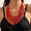 Bohemia Personality Multi-layered U-shaped Colorful Beaded Necklace for Women Summer Sexy Fashion Clothes Accessory Jewelry Gift