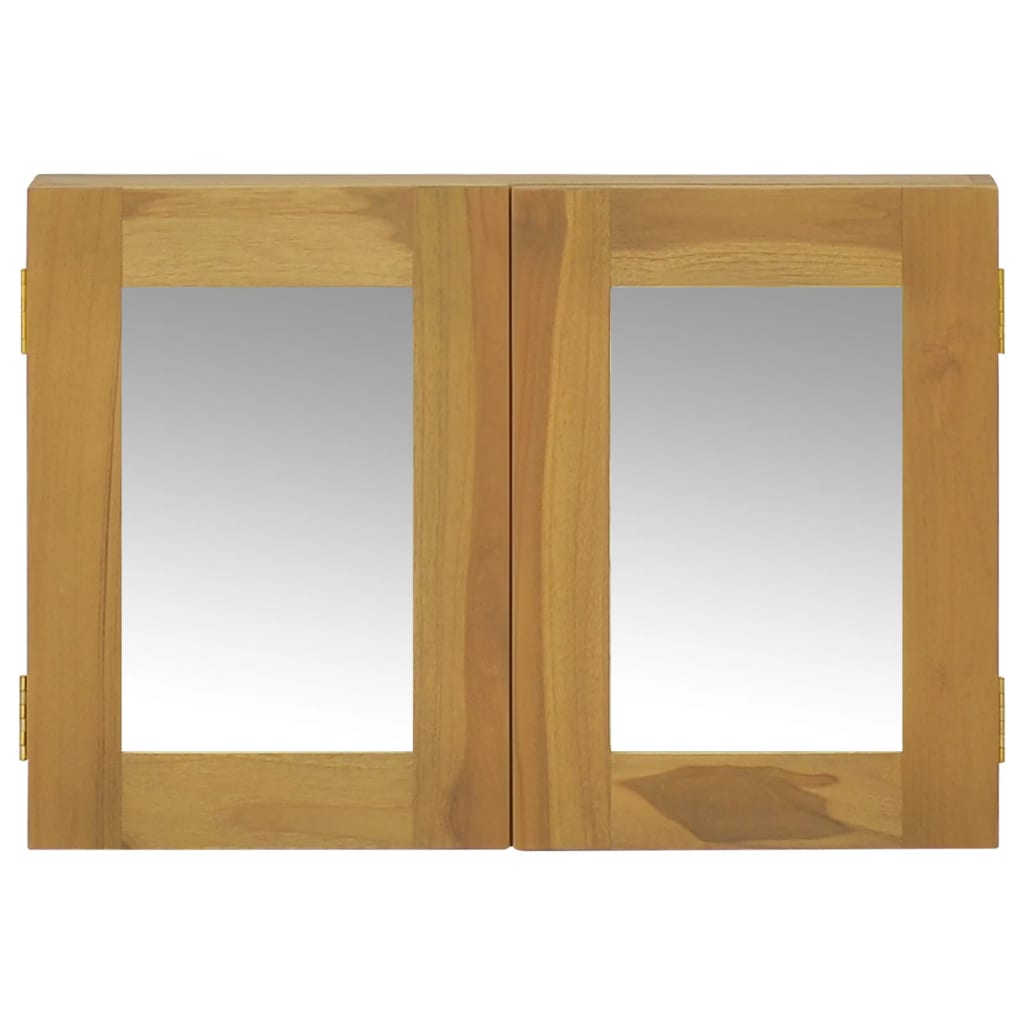 Vidaxl Szafka Z Lustrem, 60X10X40 Cm, Lite Drewno Tekowe
