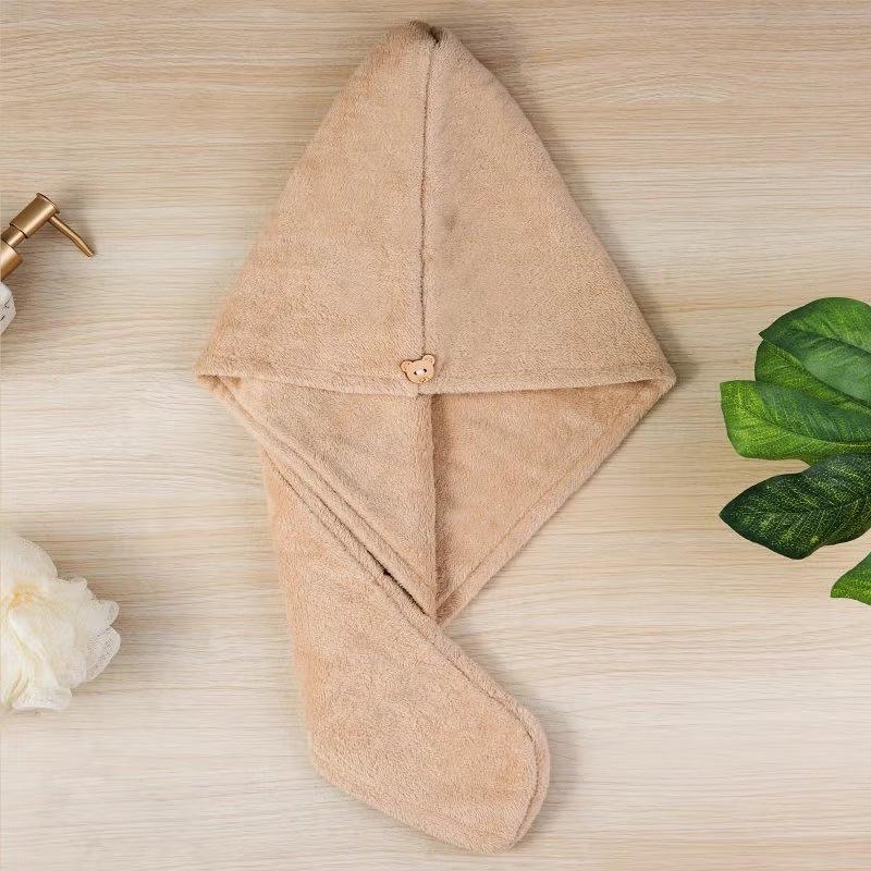 Coral Fleece Quick-Dry Hair Towel Cap - Super Absorbent, Soft Bath Head Wrap