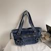 Large Capacity Commuter Tote Bag Women's Denim Shoulder Crossbody Bag