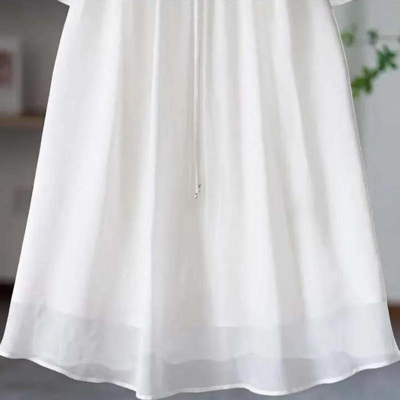 Skirt for Woman Summer Plus Size Loose Floral Vintage Solid Colours Skirt Casual Printed Soft Long Holiday Dresses