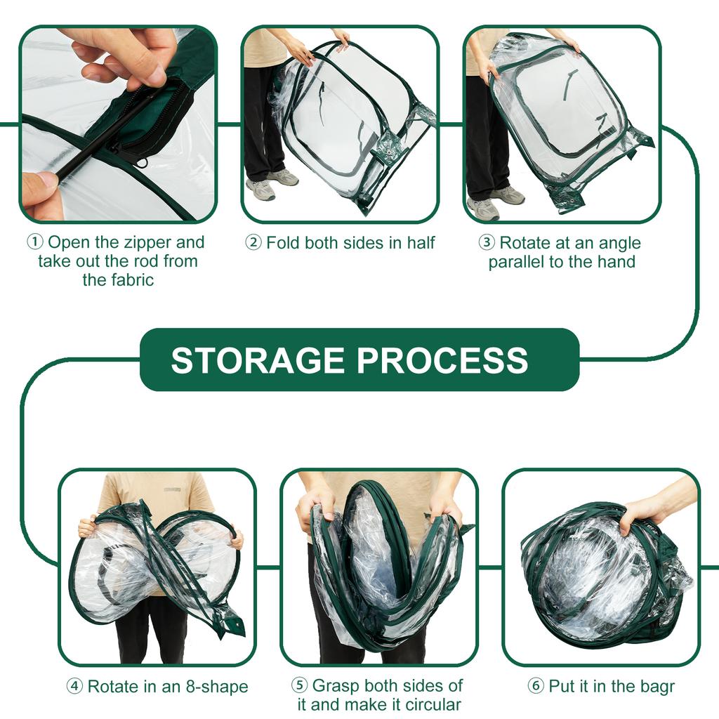 Greenhouse for Indoor Outdoor Transparent Foldable Plant Greenhouse Large Space Heat Preservation Waterproof Flowers Greenhouse