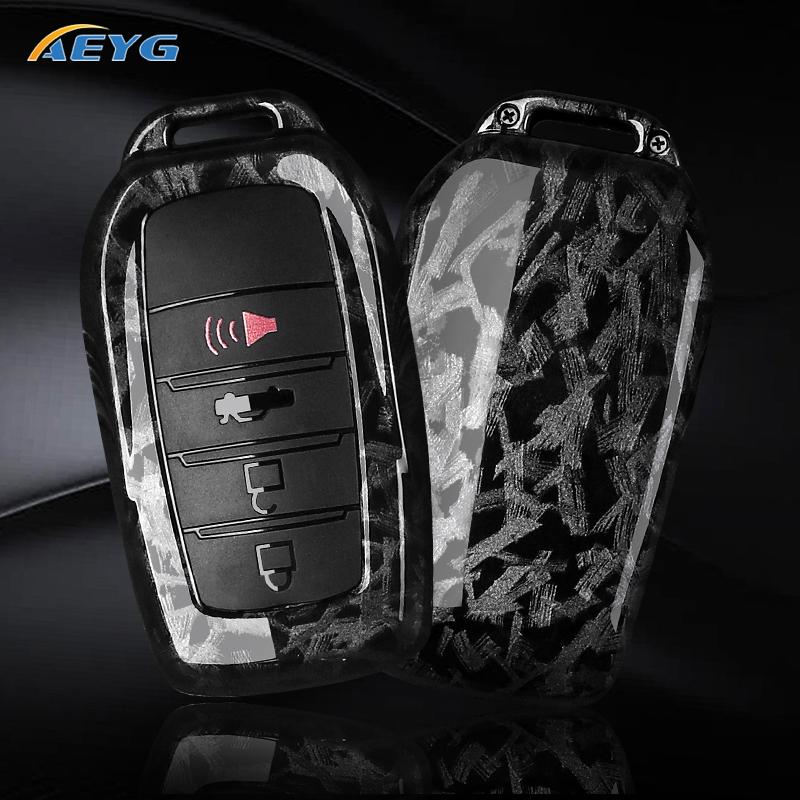 Abs Carbon Fiber Car Key Case Cover For Toyota Chr Hilux Fortuner Land Cruiser 200 Camry Corolla Crown Rav4 Highland Accessories