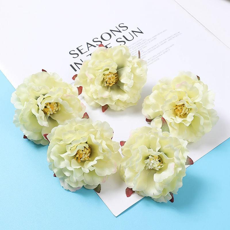 5/10PCs Artificial Flowers 6.5cm Silk Fake Flowers Heads for Home Room Dceor Garden Wedding Marriage Decoration Gifts Accessory