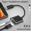 3.5mm Earphone Jack Audio Cable Usb C Type-C Audio Splitter Type C To 3.5 Mm Adapter Earphone Adapter