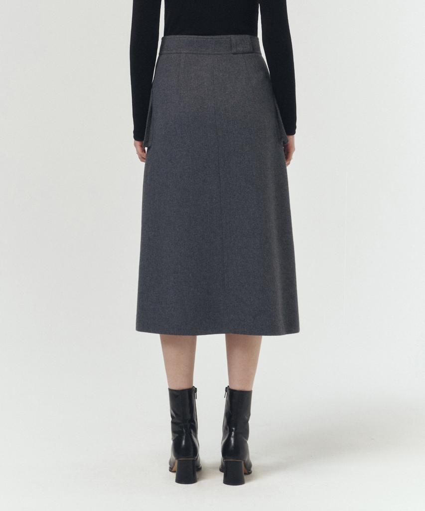 Artid Pocket Point Wool Skirt_Grey
