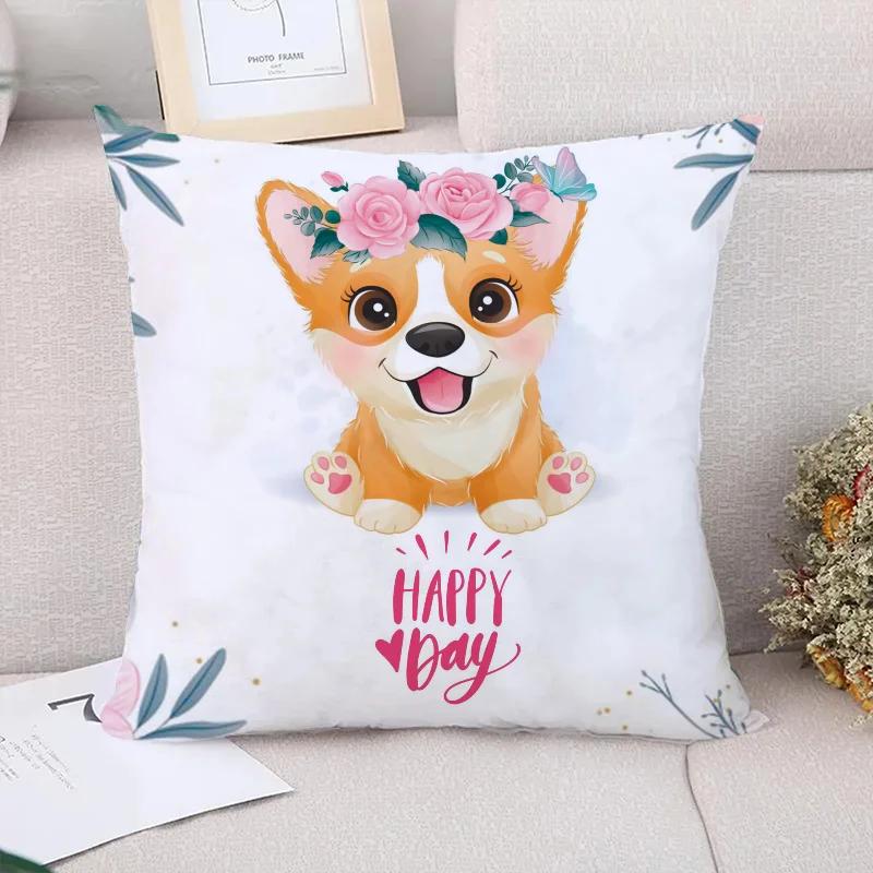 Cute Dog Panda Throw Pillow Covers Decorative Sofa Cushions Children's Cushion Cover Pillowcase for Living Room Couch Pillows