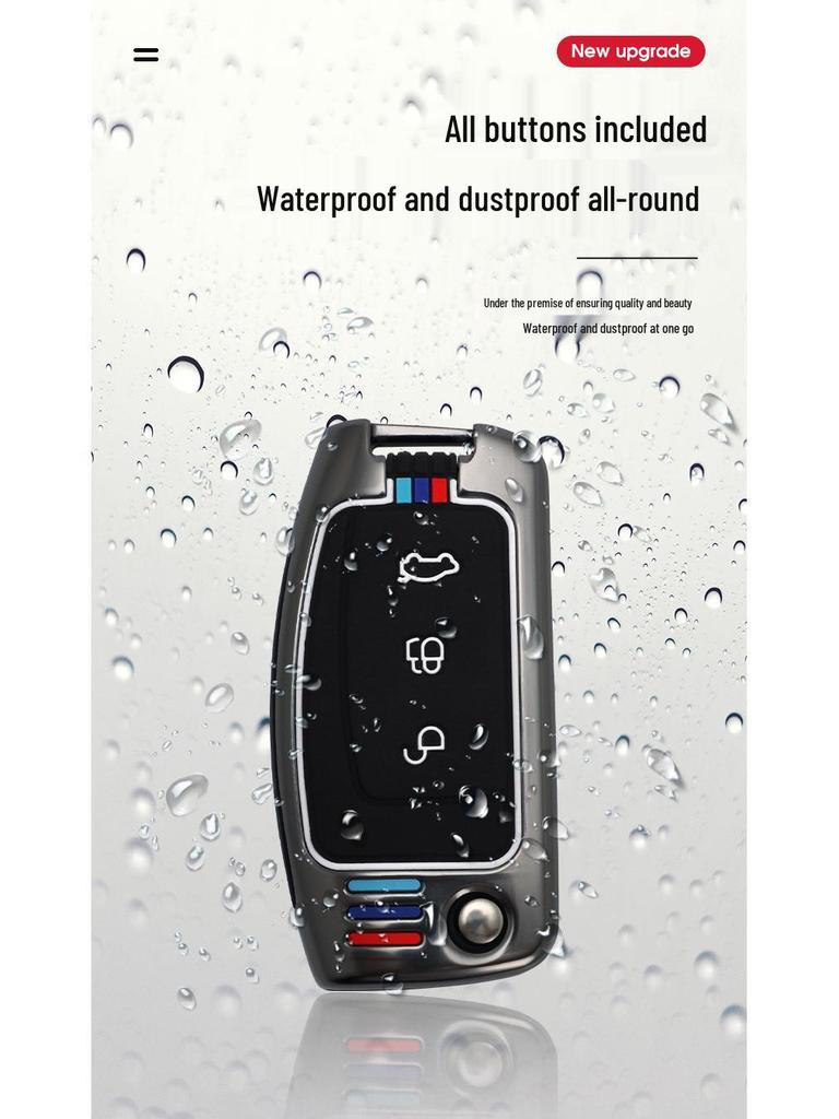 Ford Classic Focus Fiesta Key Cover - Car Protective Shell with Metal Buckle for Folding Key (Old Model & Ecosport)