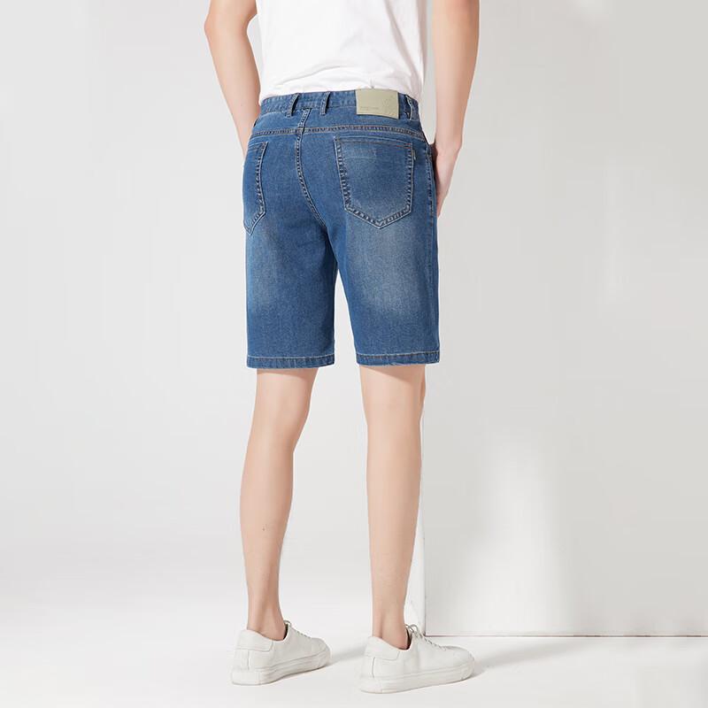 Yiliteng Men's Basic Straight Fit Denim Shorts
