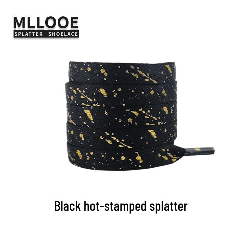 Black and White Splatter Ink Shoelaces for AF1, Dunk, Skate, and Casual Shoes