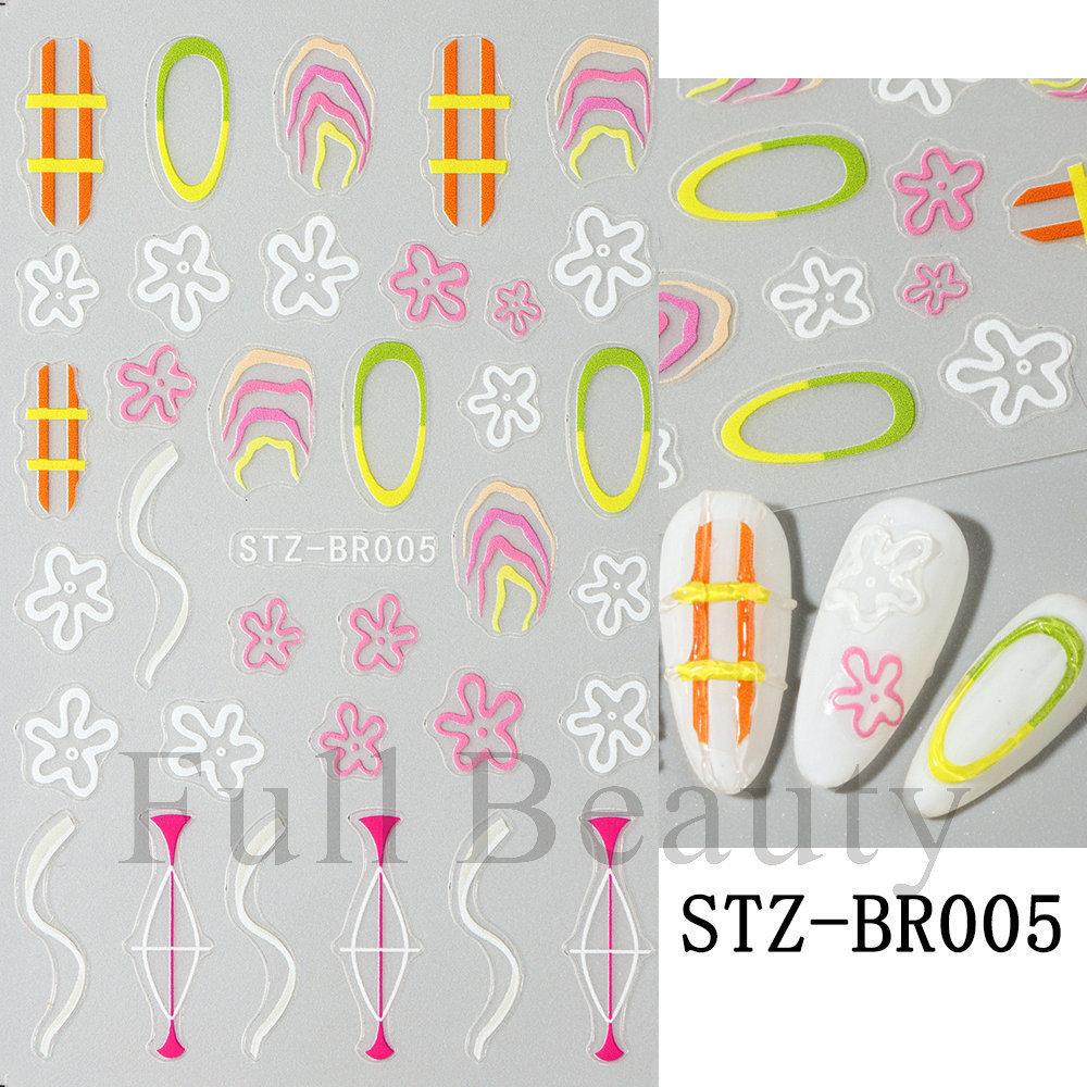 Nail Art Stickers, Valentine'S Day French Thorn Line Patches, Love Thin And Tough Nail Stickers