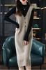 Knit Vest Long Sleeveless Long Perfect for Commuting [Grcemlvfe] Women's Dress, Autumn/Winter Dress, Dress, Pleated, Warm, Figure-Flattering, Cute,
