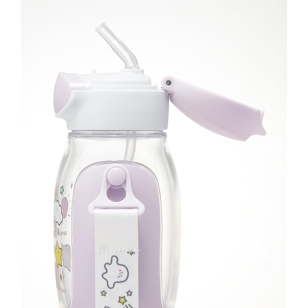 Skater 530ml Water Bottle with Operation PDSH6DX-A Children's Straw, One-Push